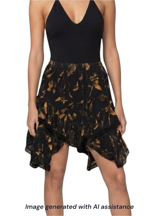 All Saints Dresses & Skirts - NWT All Saints size 4 black/gold asymmetrical skirt